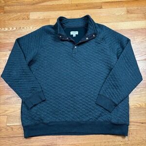 Goodfellow & Co Quilted Snap Pullover Mens XL Green Mock Neck Gorpcore Cabin